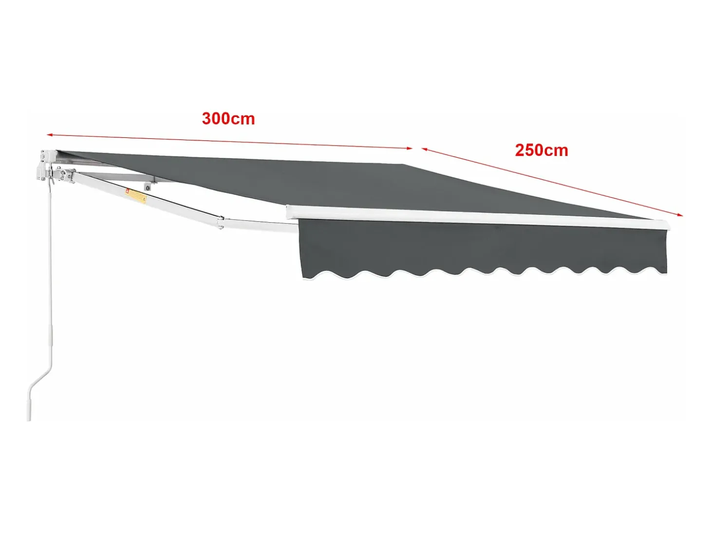 Toldo com manivela 300 x 250 cm cinza escuro 03_0008305