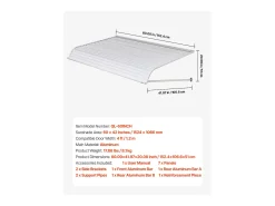 8.toldo de Porta de Entrada SucceBuy, 152,4x106,6 cm, Marquise de Porta Exterior de Alumínio, Abrigo de Proteção Contra Chuva, Neve, Sol, para Balcons