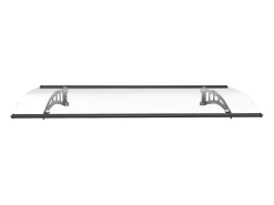 Toldo de porta em alumínio 150 x 90 cm curvo preto - NEONA
