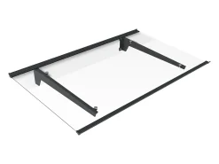 Toldo de porta em alumínio L150 x l90 cm inclinado preto - DALEPO