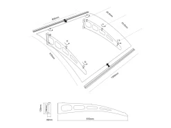 Toldo direito em alumínio NEONA - 120 x 90 x 15 cm