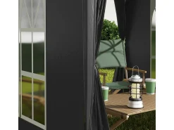Toldo Dobrável 4 m² - 2 janelas, 4 lados - Aço e tecido Oxford - 2 portas com zíper