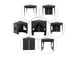 Toldo Dobrável 4 m² - 2 janelas, 4 lados - Aço e tecido Oxford - 2 portas com zíper