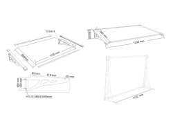 Toldo KEPLER em alumínio - Preto - Dim.: C120xL80xA21cm