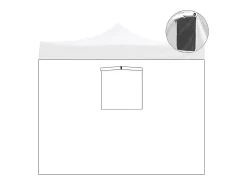 Toldo lateral impermeável branco de 2x2m com janela de substituição para gazebo dobrável
