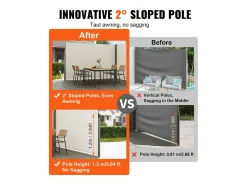 Toldo Lateral Retratil SucceBuy, 200 x 600 cm, veda de Separação para Pátio, Quintal, Varanda
