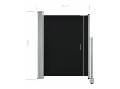 Toldo lateral retrátil/tela de privacidade para pátio jardim terraço varanda 100 x 300 cm preto 02_0007179