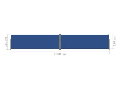 Toldo lateral retrátil/tela de privacidade para pátio jardim terraço varanda 160 x 1000 cm azul 02_0007140