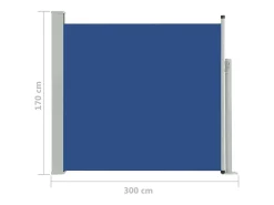 Toldo lateral retrátil/tela de privacidade para pátio jardim terraço varanda 170 x 300 cm azul 02_0007309