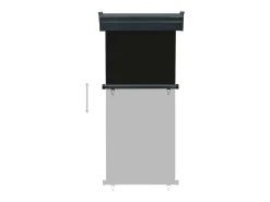 Toldo lateral retrátil/tela de privacidade para pátio jardim terraço varanda 80 x 250 cm preto 02_0007042
