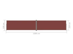 Toldo lateral retrátil/tela de privacidade para pátio jardim terraço varanda 220 x 1200 cm marrom 02_0007423