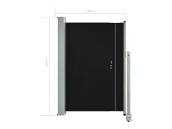 Toldo lateral retrátil/tela de privacidade para pátio jardim terraço varanda 120 x 300 cm preto 02_0007219