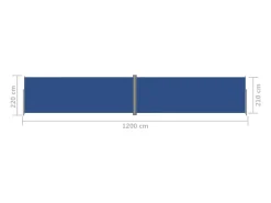 Toldo lateral retrátil/tela de privacidade para pátio jardim terraço varanda 220 x 1200 cm azul 02_0007150