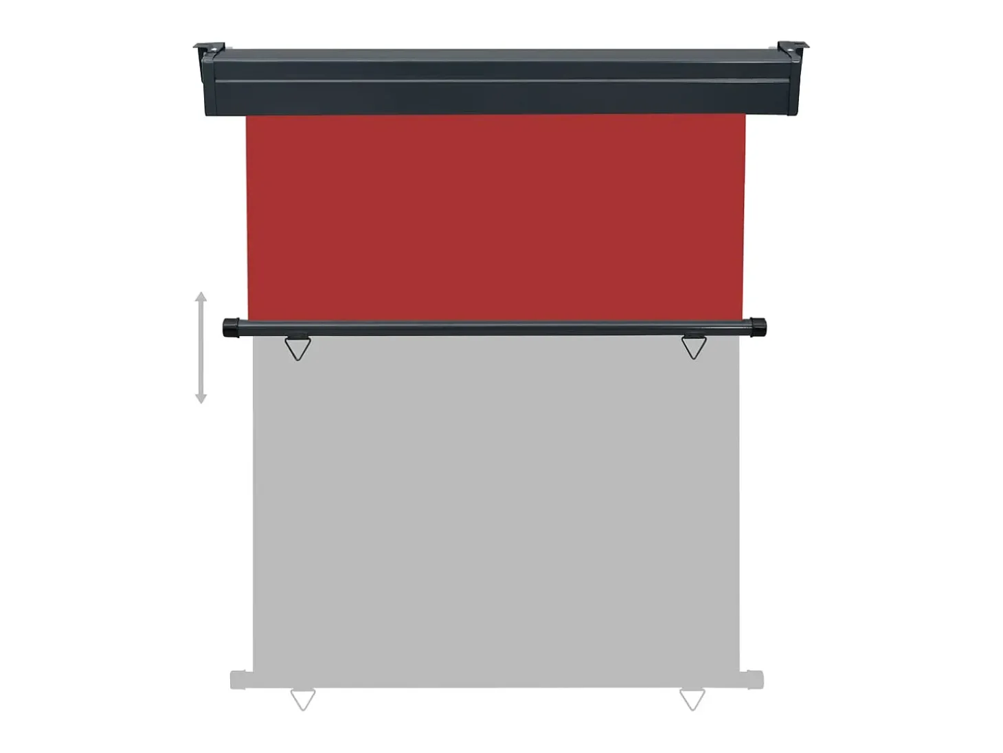 Toldo lateral retrátil/tela de privacidade para pátio jardim terraço varanda 140 x 250 cm vermelho 02_0007017