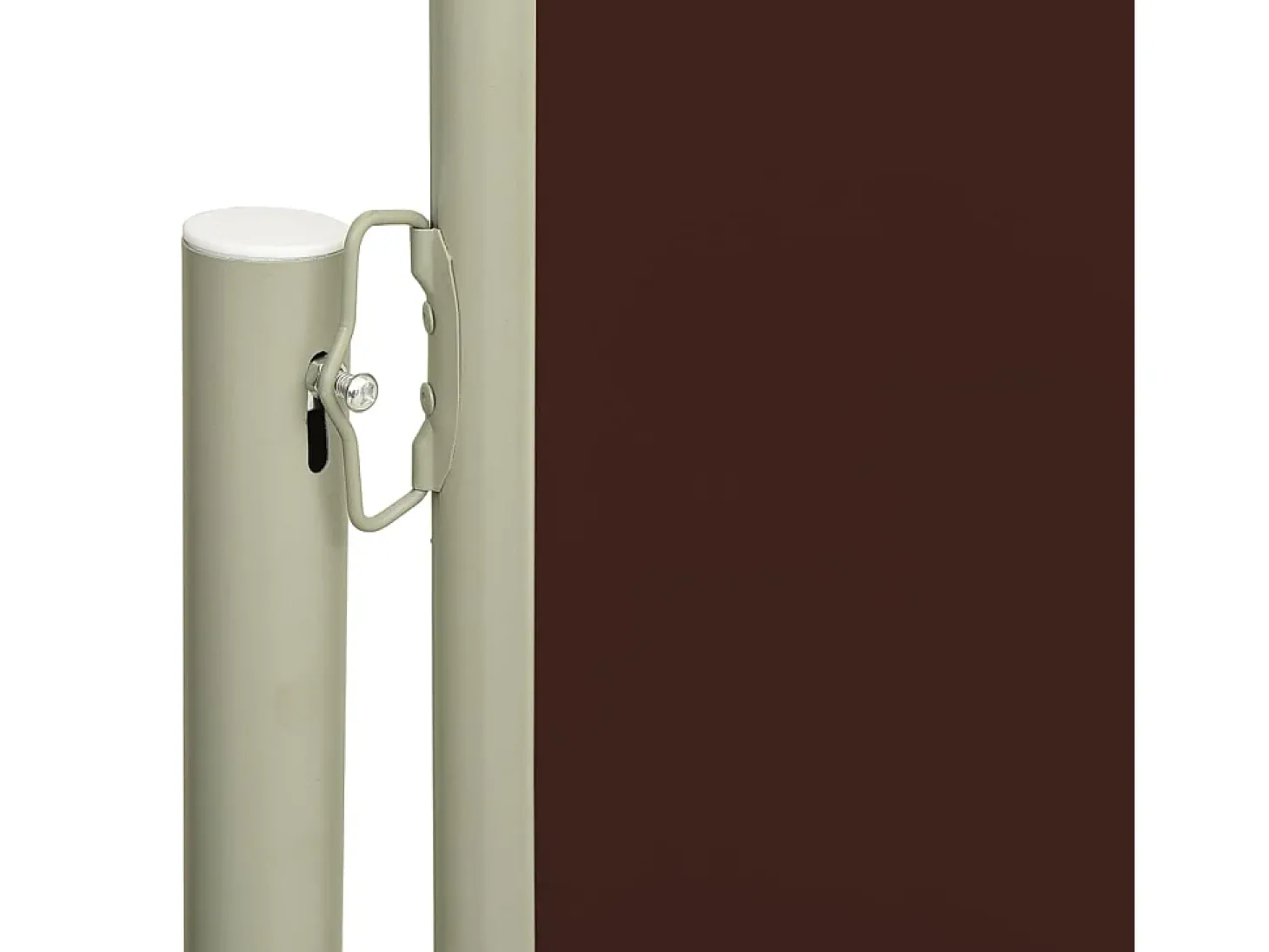 Toldo lateral retrátil/tela de privacidade para pátio jardim terraço varanda 200 x 600 cm marrom 02_0007366
