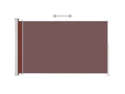 Toldo lateral retrátil/tela de privacidade para pátio jardim terraço varanda 180 x 300 cm marrom 02_0007328