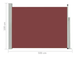Toldo lateral retrátil/tela de privacidade para pátio jardim terraço varanda 100 x 500 cm marrom 02_0007192