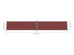 Toldo lateral retrátil/tela de privacidade para pátio jardim terraço varanda 160 x 1000 cm marrom 02_0007412