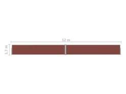 Toldo lateral retrátil/tela de privacidade para pátio jardim terraço varanda 170 x 1200 cm marrom 02_0007307
