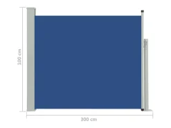 Toldo lateral retrátil/tela de privacidade para pátio jardim terraço varanda 100 x 300 cm azul 02_0007180