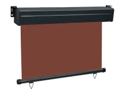 Toldo lateral retrátil/tela de privacidade para pátio jardim terraço varanda 80 x 250 cm marrom 02_0007041