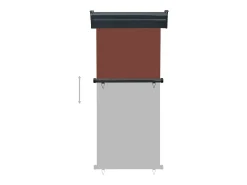 Toldo lateral retrátil/tela de privacidade para pátio jardim terraço varanda 80 x 250 cm marrom 02_0007041