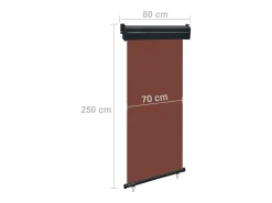 Toldo lateral retrátil/tela de privacidade para pátio jardim terraço varanda 80 x 250 cm marrom 02_0007041