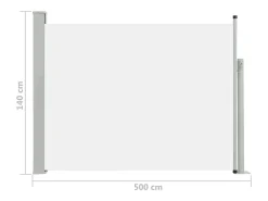 Toldo lateral retrátil/tela de privacidade para pátio jardim terraço varanda 140 x 500 cm creme 02_0007253