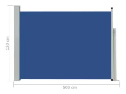 Toldo lateral retrátil/tela de privacidade para pátio jardim terraço varanda 120 x 500 cm azul 02_0007222
