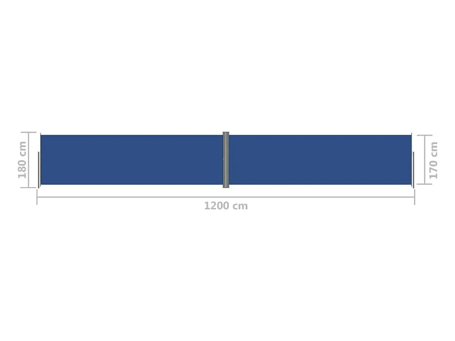 Toldo lateral retrátil/tela de privacidade para pátio jardim terraço varanda tela azul 180 x 1200 cm 02_0007144