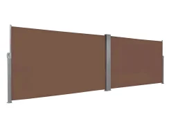 Toldo lateral retrátil/tela de privacidade para pátio jardim terraço varanda 160 x 600 cm marrom 02_0007098