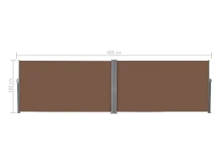 Toldo lateral retrátil/tela de privacidade para pátio jardim terraço varanda 160 x 600 cm marrom 02_0007098