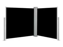Toldo lateral retrátil/tela de privacidade para pátio jardim terraço varanda 120 x 600 cm preto 02_0007431