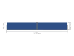 Toldo lateral retrátil/tela de privacidade para pátio jardim terraço varanda tela azul 160 x 1200 cm 02_0007141
