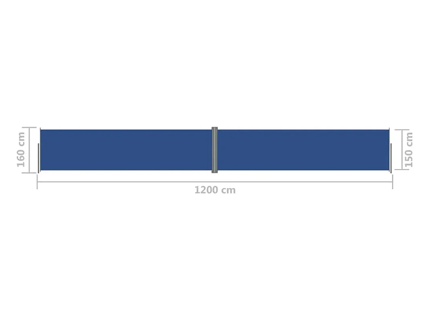Toldo lateral retrátil/tela de privacidade para pátio jardim terraço varanda tela azul 160 x 1200 cm 02_0007141