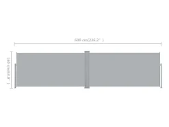 Toldo lateral retrátil/tela de privacidade para pátio jardim terraço varanda 160 x 600 cm cinza 02_0007100