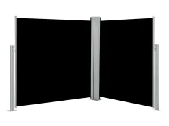 Toldo lateral retrátil/tela de privacidade para pátio jardim terraço varanda tela preta 140 x 600 cm 02_0007433