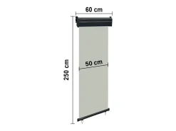 Toldo lateral retrátil/tela de privacidade para pátio jardim terraço varanda 60 x 250 cm cinza 02_0007034