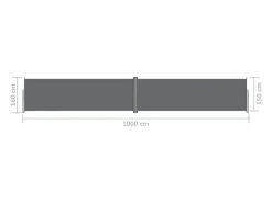 Toldo lateral retrátil/tela de privacidade para pátio jardim terraço varanda antracite 160 x 1000 cm 02_0007114