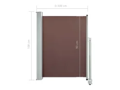 Toldo lateral retrátil/tela de privacidade para pátio jardim terraço varanda 100 x 300 cm marrom 02_0007185