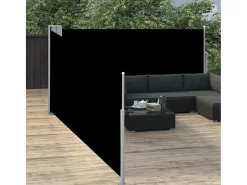 Toldo lateral retrátil/tela de privacidade para pátio jardim terraço varanda tela preta 120 x 1000 cm 02_0007430