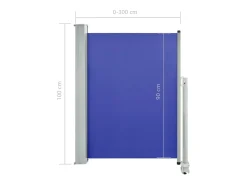 Toldo lateral retrátil/tela de privacidade para pátio jardim terraço varanda 100 x 300 cm azul 02_0007181