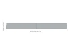 Toldo lateral retrátil/tela de privacidade para pátio jardim terraço varanda 140 x 1200 cm antracite 02_0007232