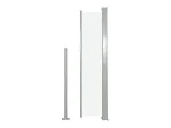 Toldo lateral retrátil/tela de privacidade para pátio jardim terraço varanda 140 x 300 cm branco-creme 02_0007087