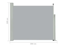 Toldo lateral retrátil/tela de privacidade para pátio jardim terraço varanda 100 x 300 cm cinza 02_0007183
