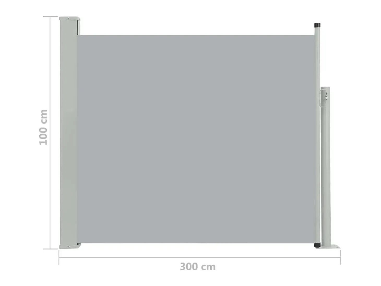 Toldo lateral retrátil/tela de privacidade para pátio jardim terraço varanda 100 x 300 cm cinza 02_0007183