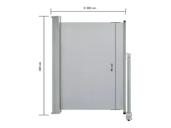 Toldo lateral retrátil/tela de privacidade para pátio jardim terraço varanda 100 x 300 cm cinza 02_0007178