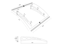 Toldo reto NEONA, em alumínio, dim.: 150 x 90 x 15 cm