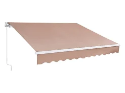 Toldo Retrátil Manual SucceBuy para Pátio, 305 x 244 CM, Toldo Retrátil para Pátio, Abrigo Solar com Manivela
