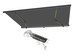 Toldo retrátil motorizado com LEDs com caixa e sensor de vento 6 x 3,5 m antracite - GALAXA